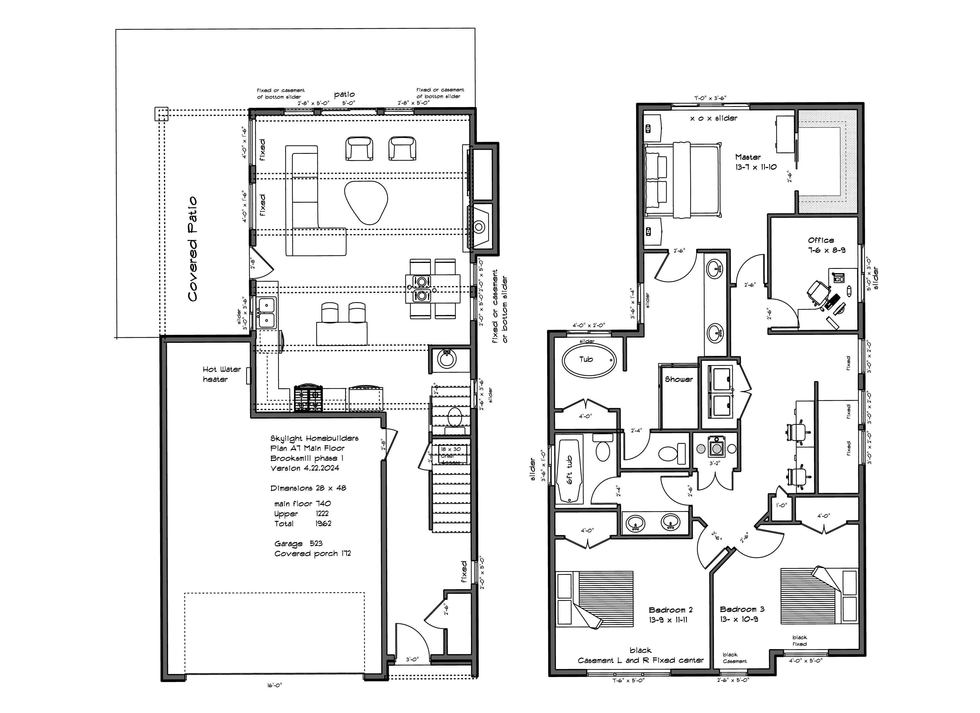 Plan 7 both floors Markering